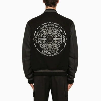 Shop Off-white Off White™ Black Bomber Jacket With Patches