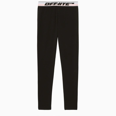 Shop Off-white Off White™ Black Leggings With Logoed Elastic