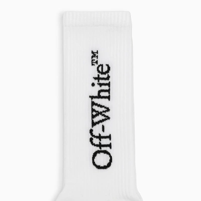 Shop Off-white Off White™ White/black Cotton Sports Socks