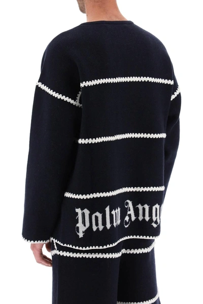 Shop Palm Angels Embroidered Jacquard Sweater