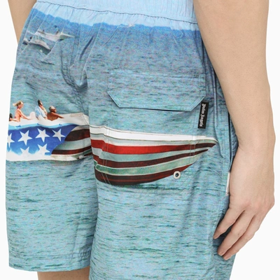 Shop Palm Angels Getty Speedyboat Printed Swim Boxer Shorts