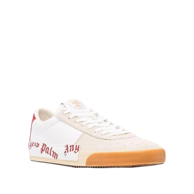 Shop Palm Angels Leather Logo Sneakers