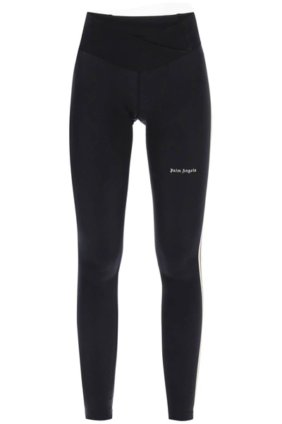 Shop Palm Angels Leggings With Contrasting Side Bands