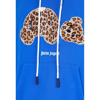 Shop Palm Angels Leopard Print Hooded Swetshirt