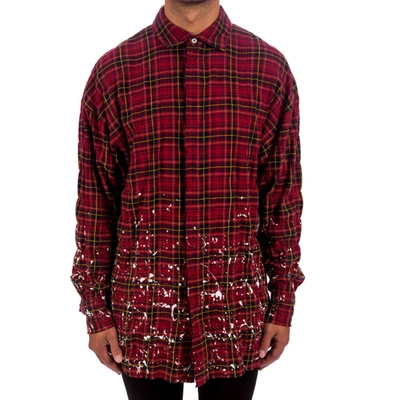 Shop Palm Angels Paint Splatter Check Shirt