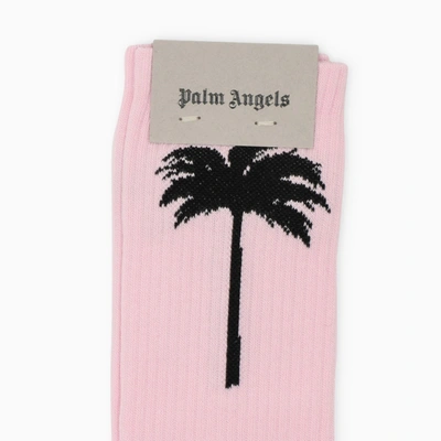 Shop Palm Angels Pink Cotton Sports Socks