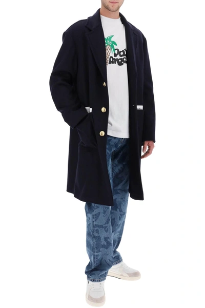 Shop Palm Angels Sartorial Tape Wool Cashmere Coat