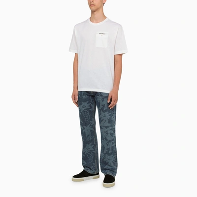 Shop Palm Angels White Tailored Crew Neck T Shirt