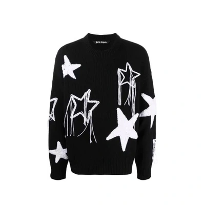 Shop Palm Angels Wool Star Embellished Sweater