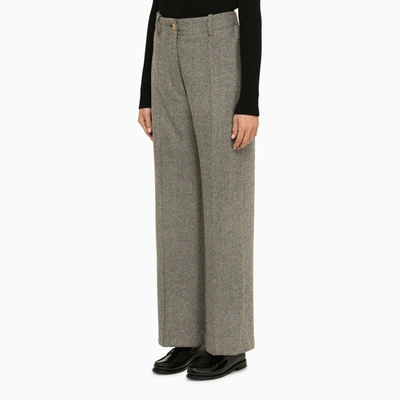Shop Patou Grey Herringbone Regular Trousers