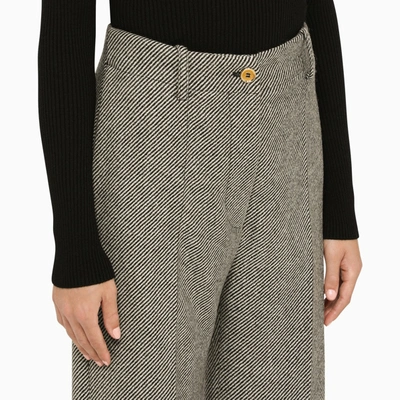 Shop Patou Grey Herringbone Regular Trousers