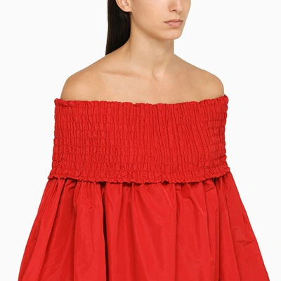 Shop Patou Red Bateau Neckline Dress