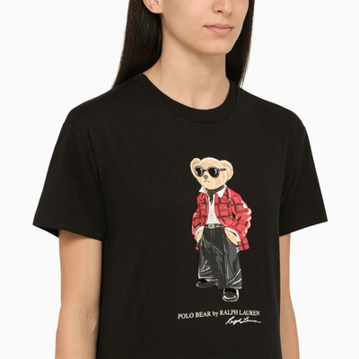 Shop Polo Ralph Lauren Black Cotton Crew Neck T Shirt