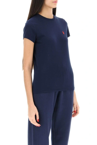 Shop Polo Ralph Lauren Logo Embroidered Regular T Shirt