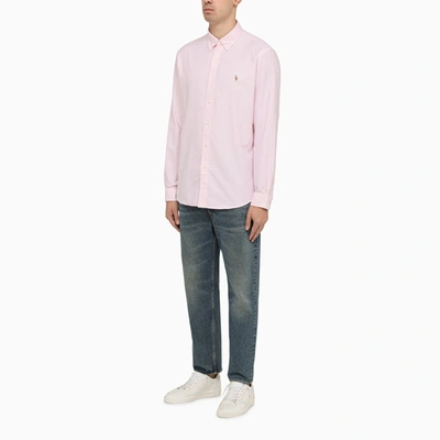 Shop Polo Ralph Lauren Pink/white Striped Cotton Shirt
