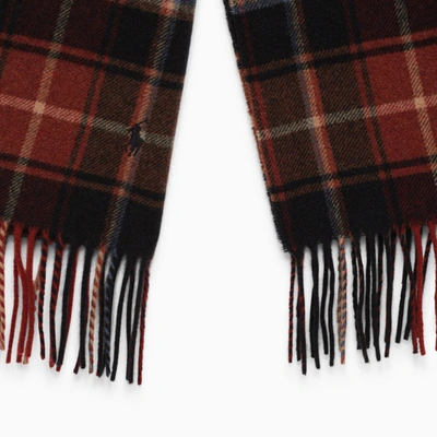 Shop Polo Ralph Lauren Red Wool Check Scarf