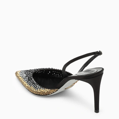 Shop René Caovilla Black Slingback Jackie With Rhinestones