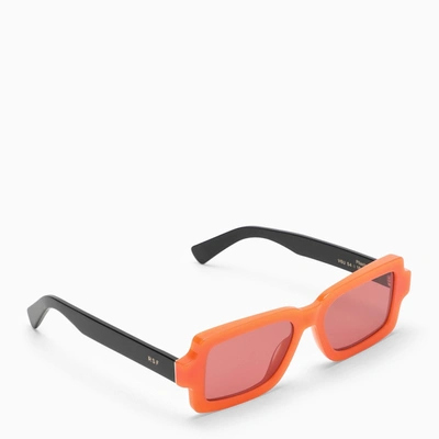 Shop Retrosuperfuture Pilastro Orange/black Sunglasses