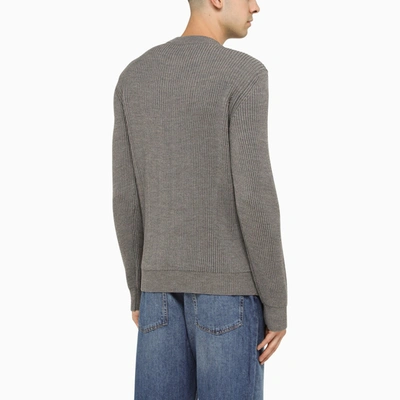 Shop Roberto Collina Grey Wool Crew Neck Sweater