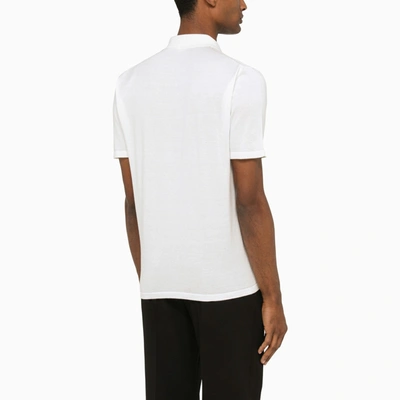 Shop Roberto Collina White Cotton Polo Shirt