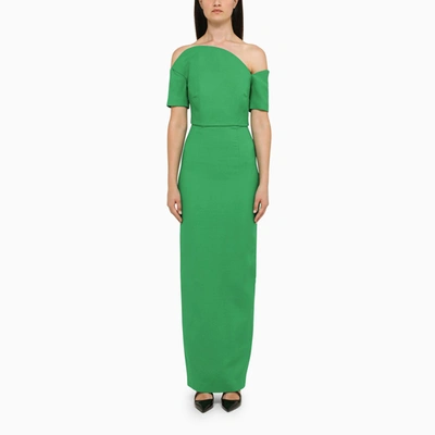 Shop Roland Mouret Green Wool Dress