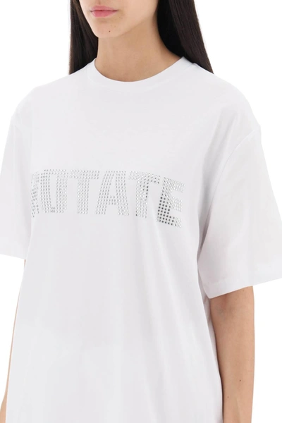 Shop Rotate Birger Christensen Rotate Crew Neck T Shirt With Crystal Logo