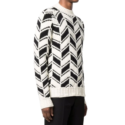 Shop Saint Laurent Chevron Motif Sweater