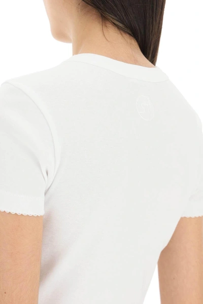 Shop Saks Potts 'uma' Organic Cotton T Shirt With Embroidered Trims
