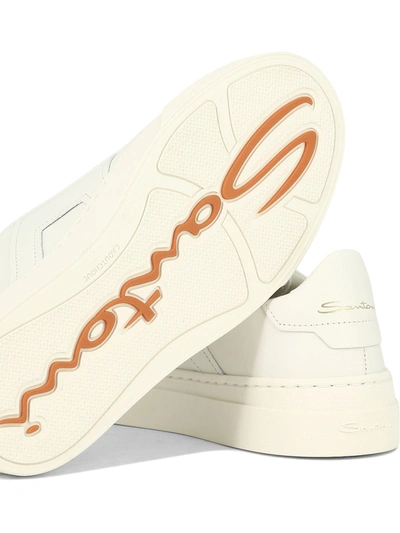 Shop Santoni Double Buckle Sneakers