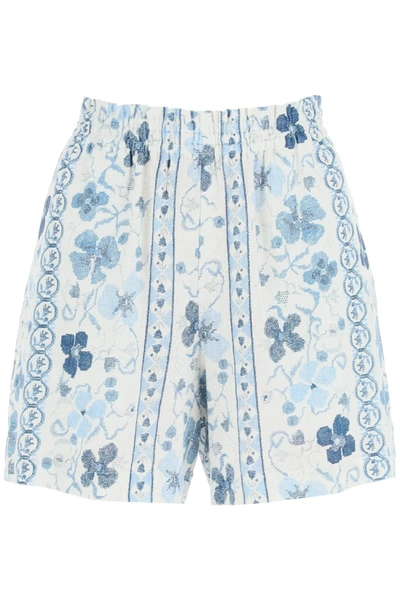 Shop See By Chloé See By Chloe Printed Linen Blend Shorts