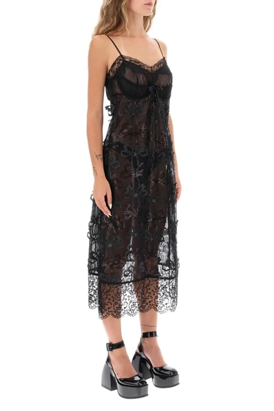 Shop Simone Rocha Embroidered Tulle Slip Dress