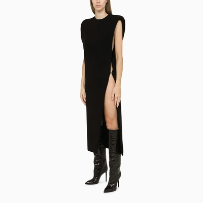 Shop Sportmax Long Black Wool Dress