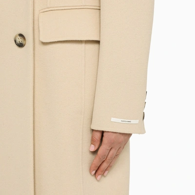 Shop Sportmax Ivory Wool Double Breasted Coat
