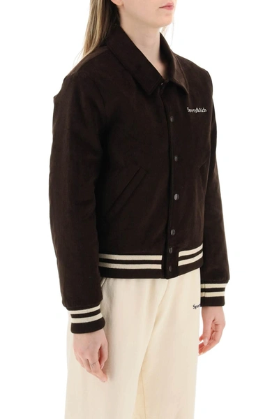 Shop Sporty And Rich Sporty Rich Corduroy Varsity Jacket