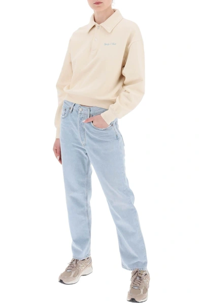 Shop Sporty And Rich Sporty Rich Cropped Polo Sweatshirt