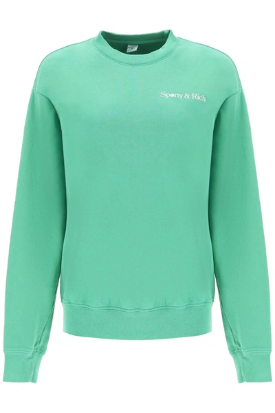 Shop Sporty And Rich Sporty Rich Le Racquet Club Crew Neck Sweatshirt