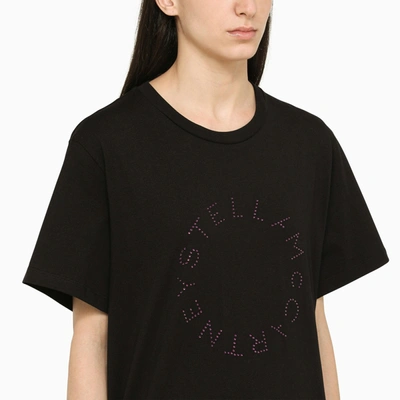 Shop Stella Mccartney Stella Mc Cartney Black T Shirt With Diamond Logo