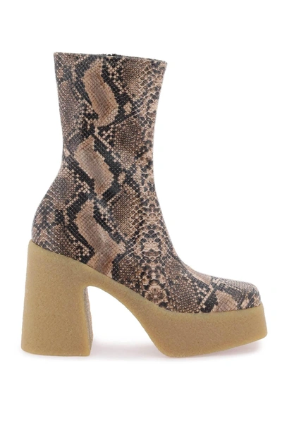 Shop Stella Mccartney Stella Mc Cartney Skyla Wedge Ankle Boots In Alter Python