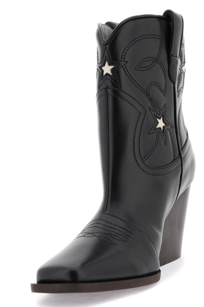 Shop Stella Mccartney Stella Mc Cartney Texan Ankle Boots With Star Embroidery