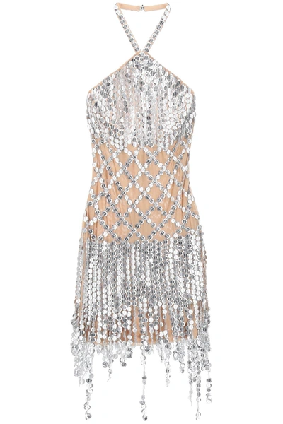 Shop Attico The  'adriel' Mini Dress With Hexagonal Sequins