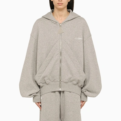 Shop Attico The  Grey Zipped Hoodie