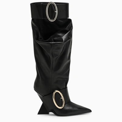 Shop Attico The  High Black Leather Boot