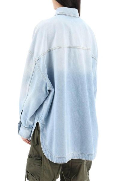 Shop Attico The  Oversized Denim Overshirt