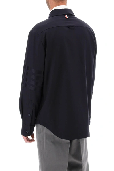 Shop Thom Browne Bar Shirt In Light Wool