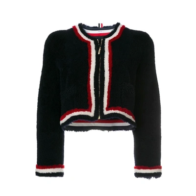 Shop Thom Browne Dyed Shearling Jacket