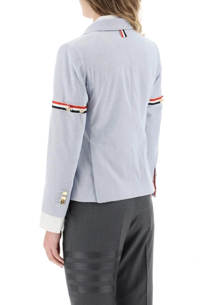 Shop Thom Browne Pincord Blazer With Tricolor Grosgrain Armbands