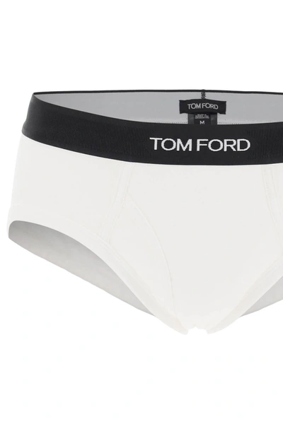 Shop Tom Ford Cotton Briefs With Logo Band