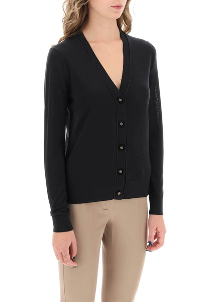 Shop Tory Burch 'simone' Wool And Silk Cardigan