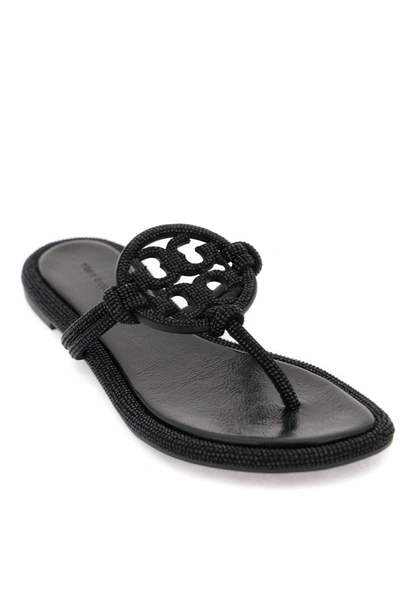 Shop Tory Burch Pavé Leather Thong Sandals