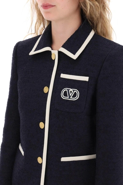 Shop Valentino Garavani Bolero Jacket In Light Wool Tweed